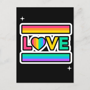 Liebe. Rainbow-Liebe. Stolz lgbtq. Postkarte