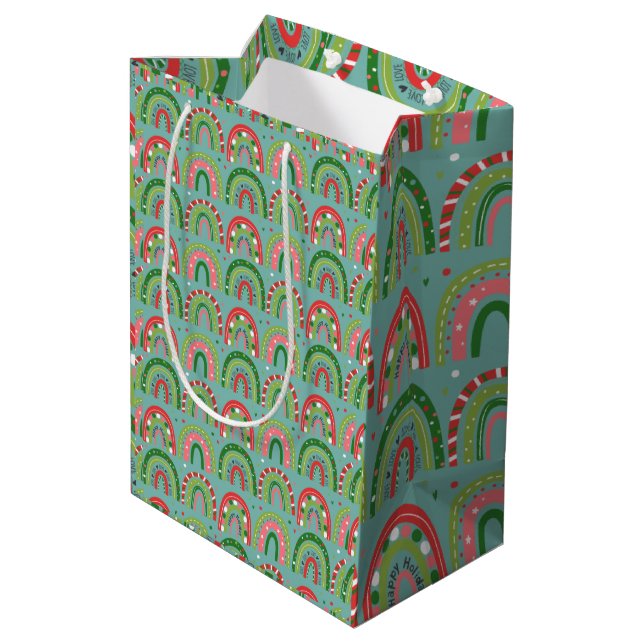 Liebe Rainbow Mittlere Geschenktüte (Rückseite Schrägansicht)