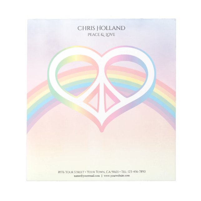 Liebe Rainbow Notepad Notizblock (Vorderseite)