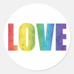 LIEBE Rainbow Runder Aufkleber