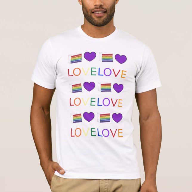 Liebe Rainbow Wedding Cake Gay Pride T-Shirt (Vorderseite)