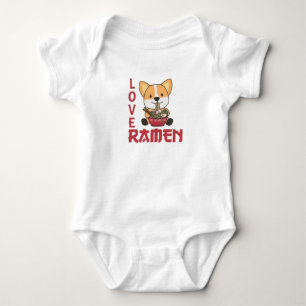 Liebe Ramen Niedlich Corgi Kawaii Hunde Noodles Baby Strampler