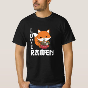 Liebe Ramen Niedlich Fox Kawaii Füchse T-Shirt