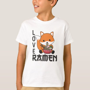 Liebe Ramen Niedlich Fox Kawaii Füchse T-Shirt