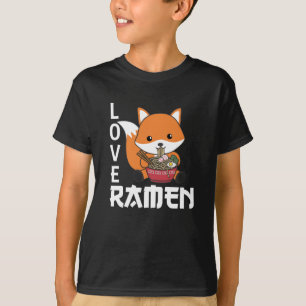 Liebe Ramen Niedlich Fox Kawaii Füchse T-Shirt