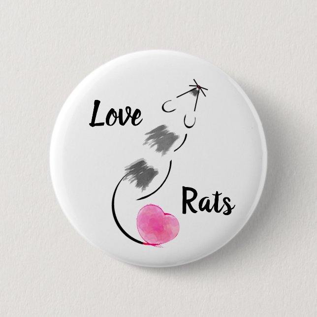 Liebe-Ratten - schattiert Button (Vorderseite)