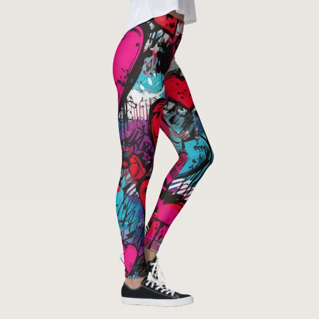 Liebe Rebels-Graffiti Hearts Leggings (Rechts)