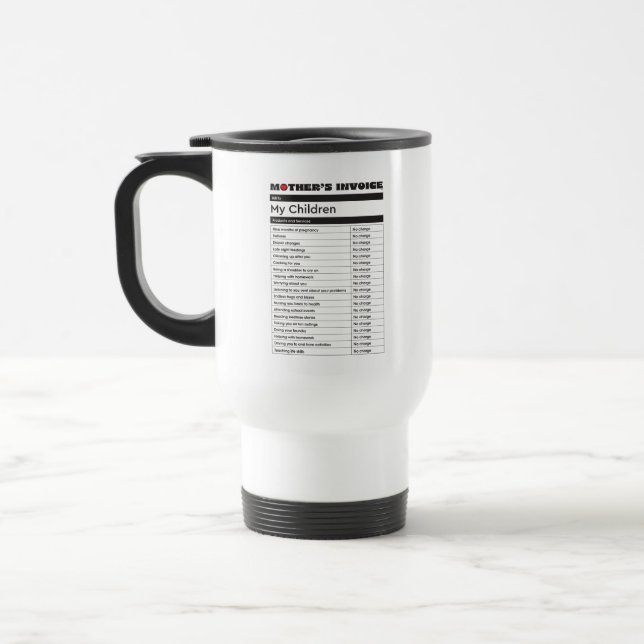 Liebe-Rechnung Travel Mug - Herzliche Gabe Reisebecher (Links)