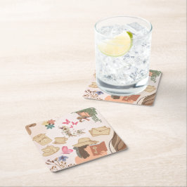 Liebe Rechteckiger Pappuntersetzer