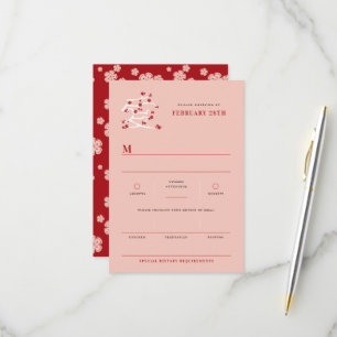 Liebe Red Cheroms Engagement Party RSVP Karte