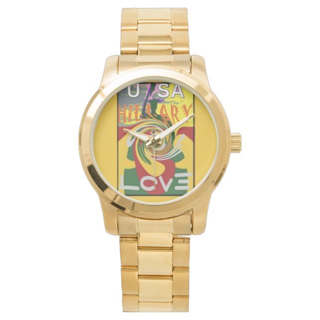 Liebe Red Golden Green Armbanduhr (Vorderseite)