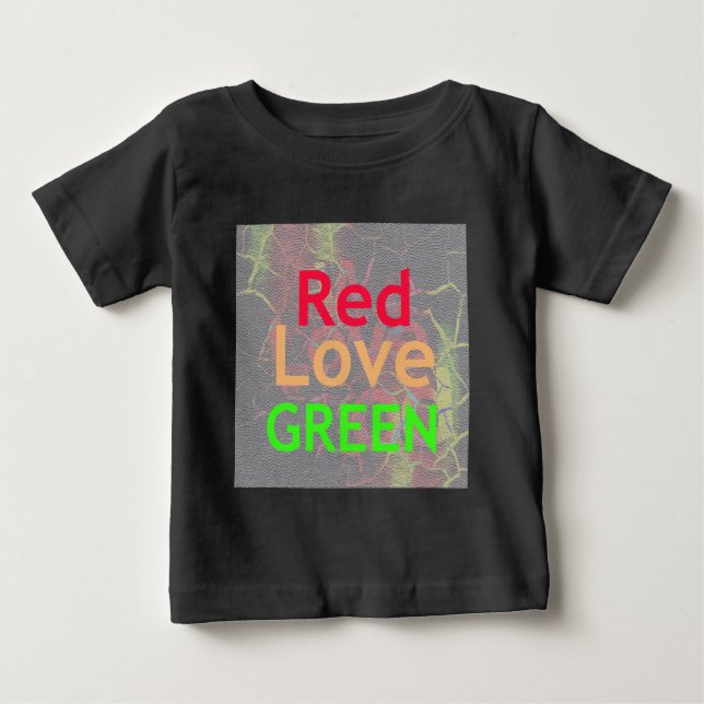 LIEBE RED GOLDEN GREEN BABY T-SHIRT (Vorderseite)