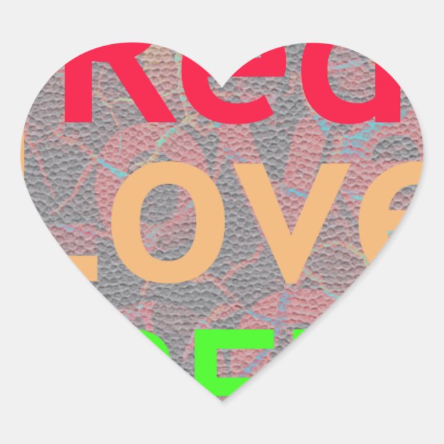LIEBE RED GOLDEN GREEN Herz-Aufkleber (Vorderseite)