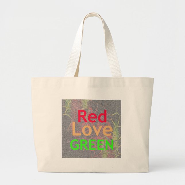 LIEBE RED GOLDEN GREEN JUMBO STOFFBEUTEL (Vorne)