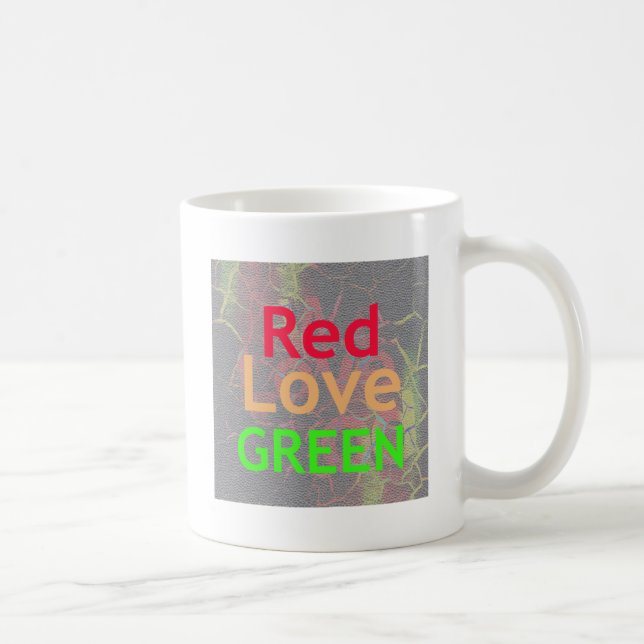 LIEBE RED GOLDEN GREEN KAFFEETASSE (Rechts)