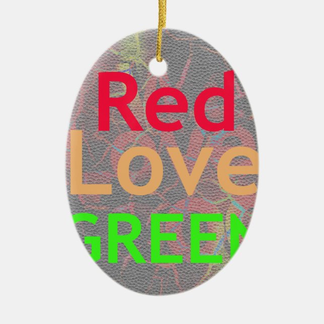 LIEBE RED GOLDEN GREEN KERAMIK ORNAMENT (Vorne)