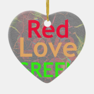 LIEBE RED GOLDEN GREEN KERAMIKORNAMENT