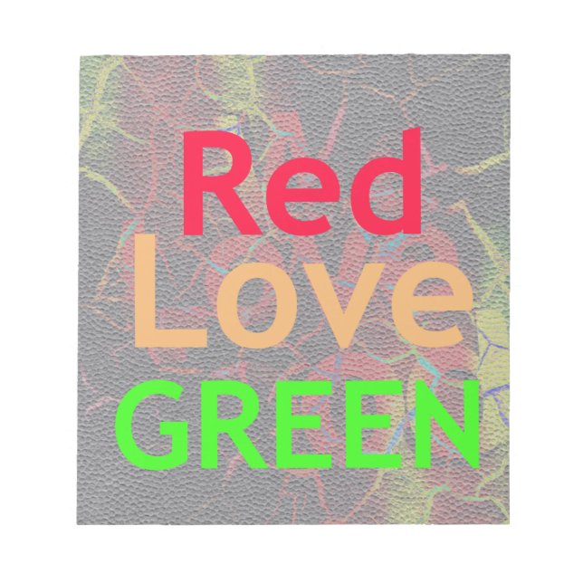 LIEBE RED GOLDEN GREEN NOTIZBLOCK (Vorderseite)