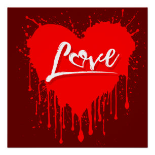 LIEBE RED HEART MELDEN VALENTINSTAG POSTER