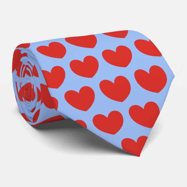 Liebe Red Heart Pattern Sweetheart Krawatte (Gerollt)