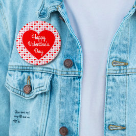 Liebe Red Heart Pink & Red Valentine Herzmuster Button