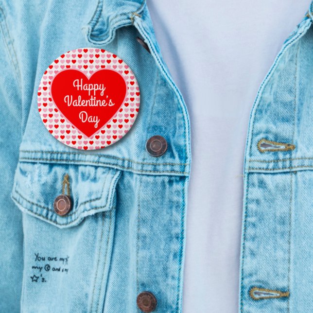 Liebe Red Heart Pink & Red Valentine Herzmuster Button (Von Creator hochgeladen)