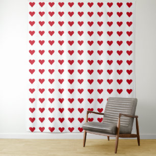 Liebe Red Hearts Muster Valentine Wandteppich