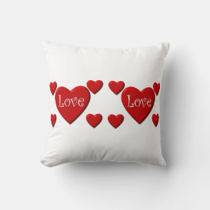 Liebe Red Hearts Throw Kissen
