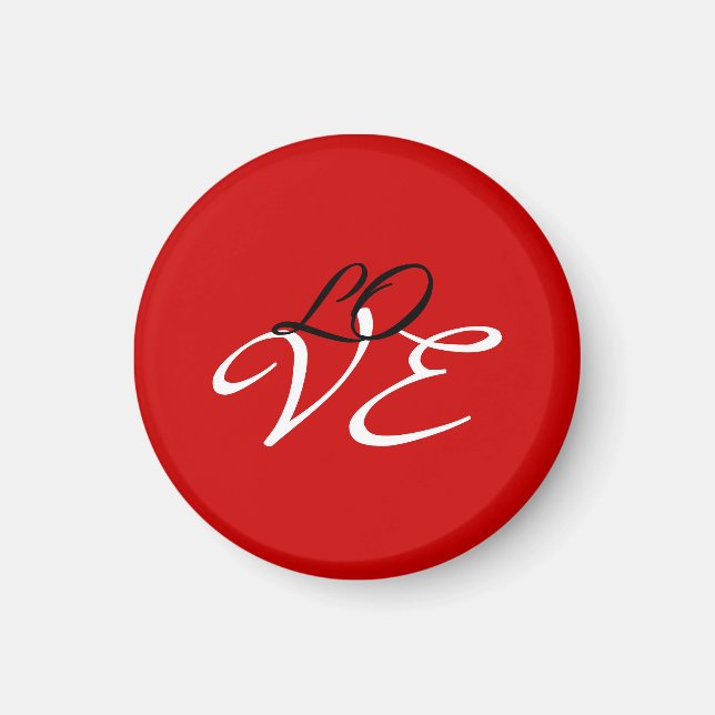 Liebe Red White Black Color Calligraphy Magnet (Vorne)