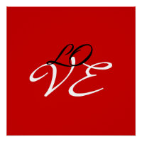 Liebe Red White Black Color Calligraphy