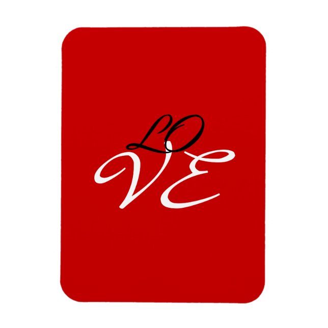 Liebe Red White Black Color Grußkarte Magnet (Vertikal)