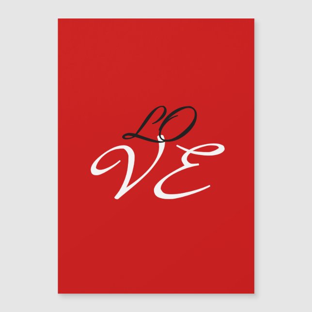 Liebe Red White Black Color Grußkarte Magnetkarte (Vorderseite)