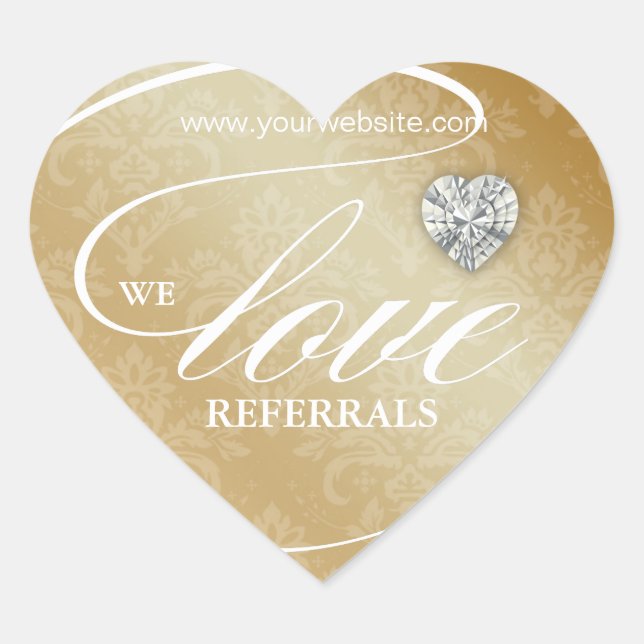 Liebe Referras Aufkleber Schmuck Heart Gold (Vorderseite)
