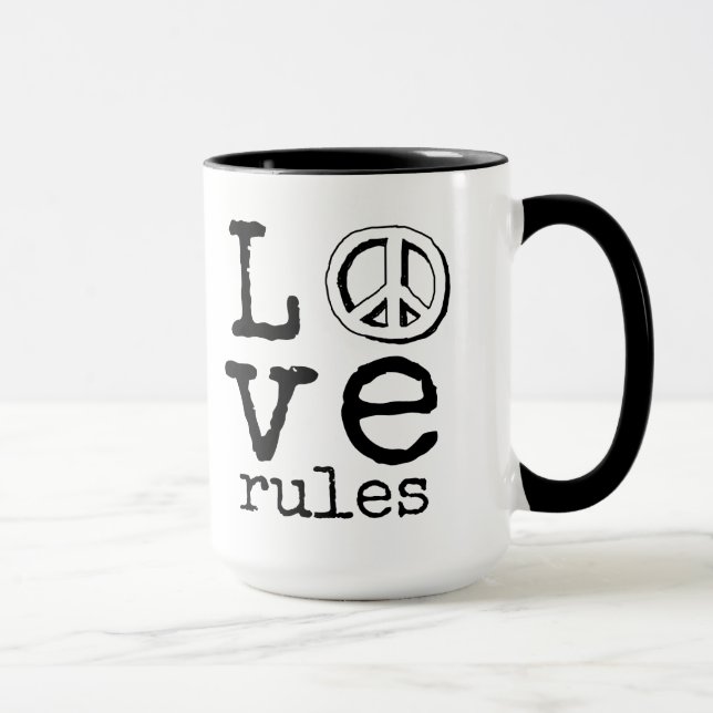 Liebe Regeln, Friedenszeichen, Kaffee-Tasse Tasse (Rechts)