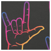 Liebe Regenbogen ASL I Sie gemustertes Gewebe