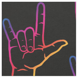 Liebe Regenbogen ASL I Sie gemustertes Gewebe Stoff