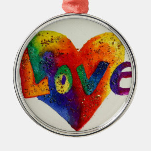 Liebe Regenbogen Glitzer Lugano Unexpected Classic Silbernes Ornament