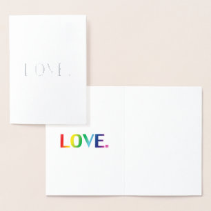 Liebe Regenbogen Moderne Typografie minimalistisch Folienkarte