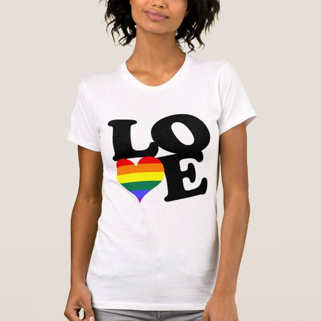 Liebe-Regenbogen-Pride T-Shirt (Vorderseite)