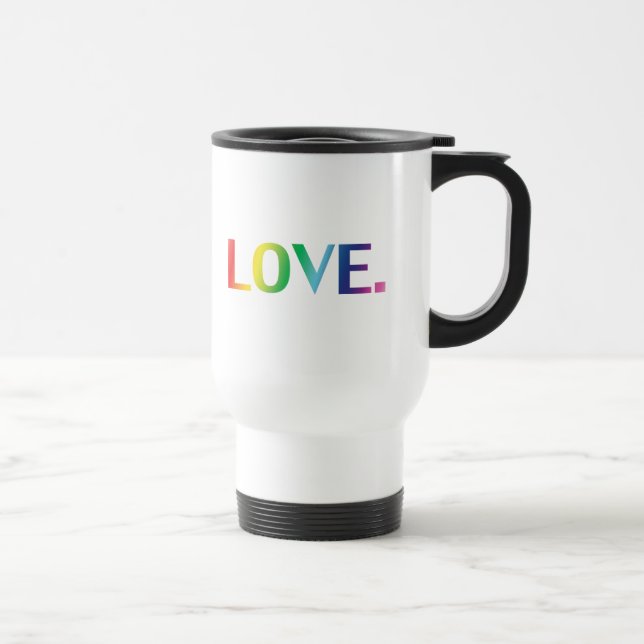 Liebe, Regenbogenfarben Stolz lgbtq Gay que Reisebecher (Rechts)
