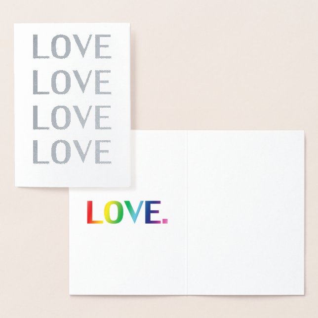 Liebe Regenbogenfarben Typografie Folienkarte (Anzeige)