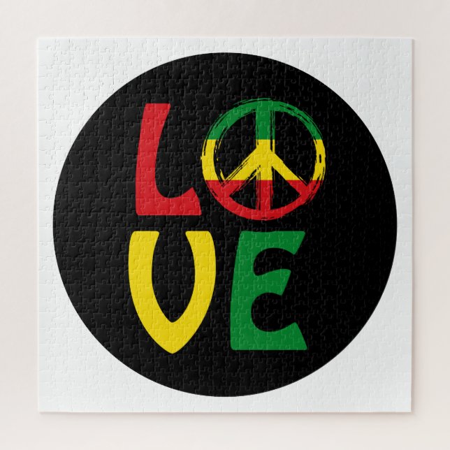 LIEBE Reggae mit Friedenssymbol (Vertikal)