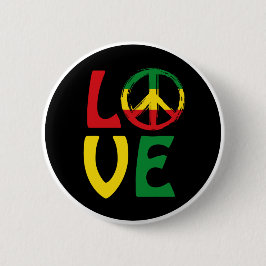LIEBE Reggae mit Friedenssymbol Button