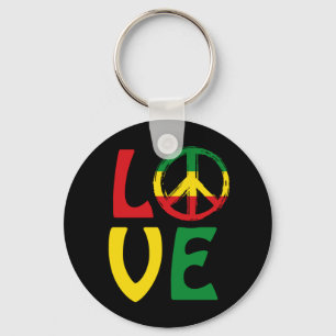 LIEBE Reggae mit Friedenssymbol Schlüsselanhänger