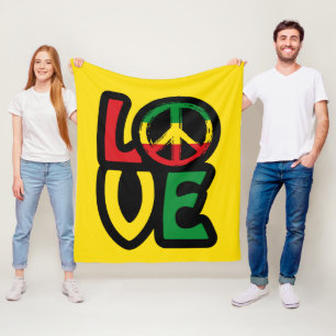 Liebe Reggae-Musik Friedenssymbol Rastafari Reggae Fleecedecke