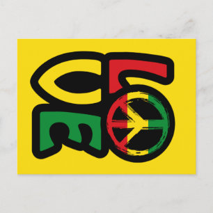 Liebe Reggae-Musik Friedenssymbol Reggae-Postkarte Postkarte