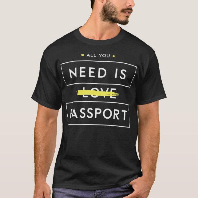 Liebe Reisepass Vintag T-Shirt (Vorderseite)