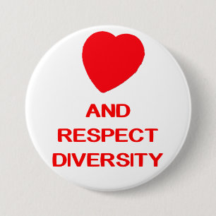LIEBE-RESPEKT-DIVERSITY großer 3 Zoll-runder Knop Button