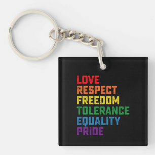 Liebe Respekt Freiheit Toleranz Gleichheit Stolz Schlüsselanhänger
