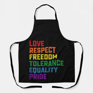 Liebe Respekt Freiheit Toleranz Gleichheit Stolz Schürze